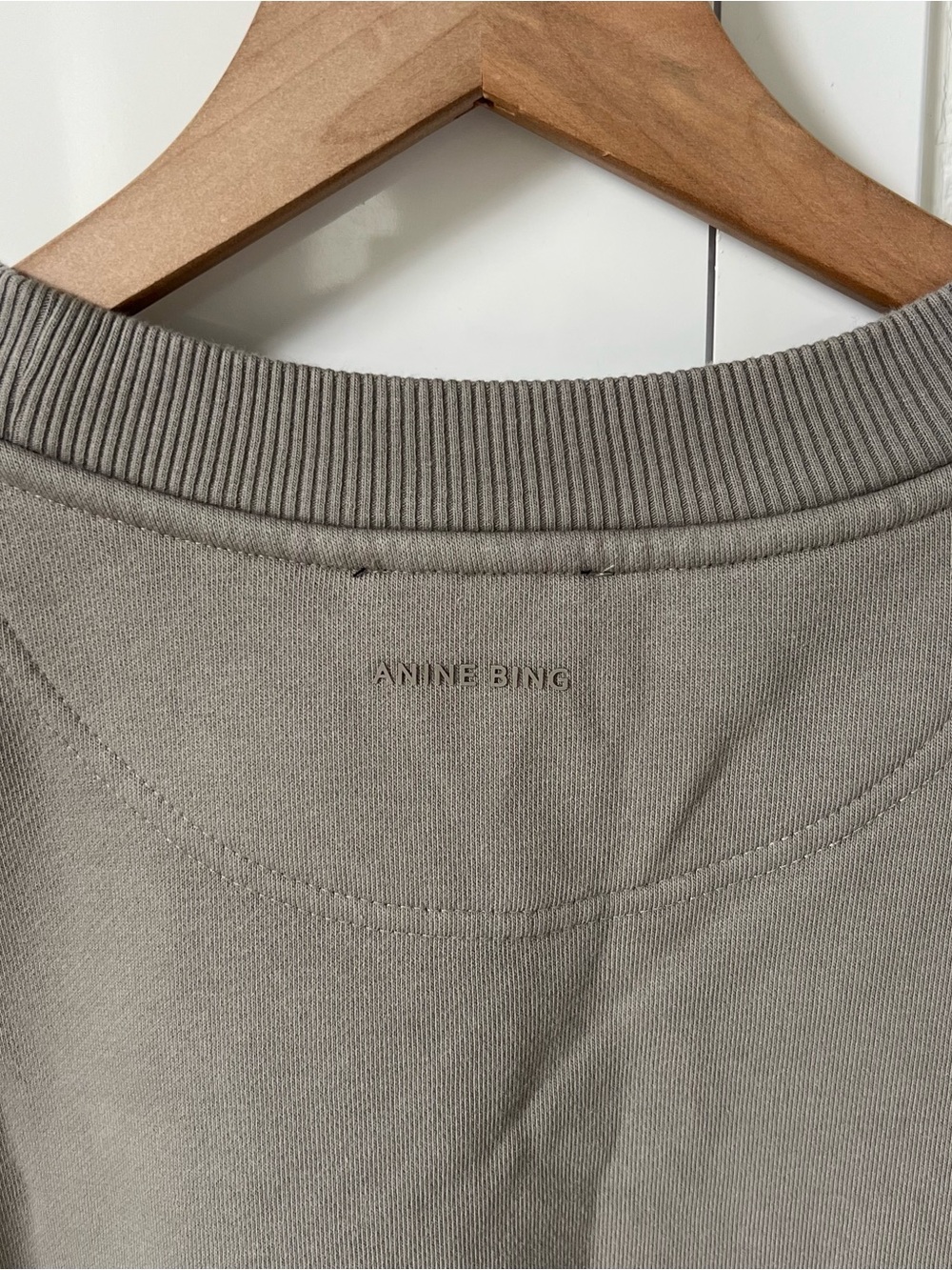 Anine Bing Tyler Logo Sweatshirt in Storm Grey NWT - Picture 4 of 8